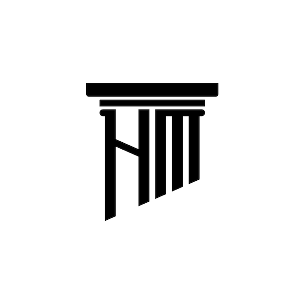 Desenho do logotipo HM monograma letra nome de texto símbolo monocromático logotipo alfabeto caractere logotipo simples