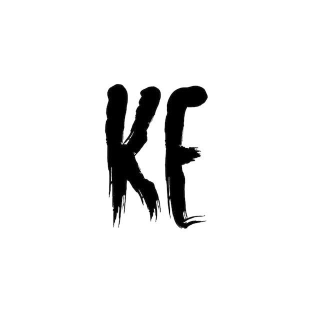 Desenho do logotipo KE monograma letra nome de texto símbolo logotipo monocromático caractere alfabético logotipo simples