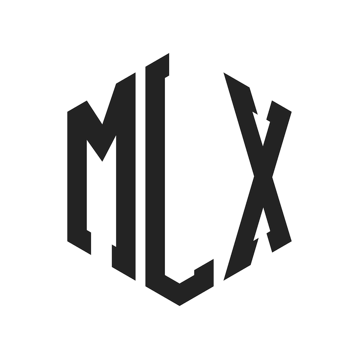 Vetor desenho do logotipo mlx letra inicial mlx monograma logotipo usando forma de hexágono