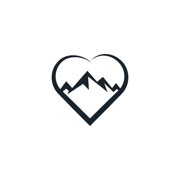 Vetor desenho do logotipo mountain love