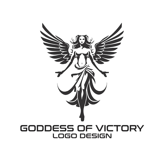 Vetor desenho do logotipo vetorial da deusa da vitória