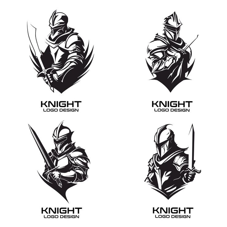 Vetor desenho do logotipo vetorial do cavaleiro