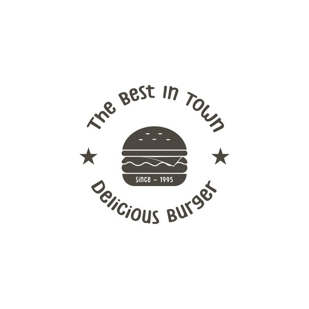 Vetor desenho do logotipo vintage do burger