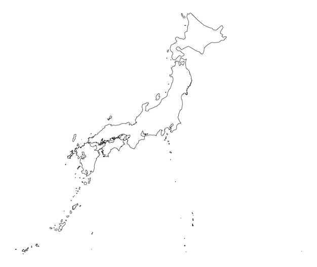 desenho do mapa do Japão Ilustração do mapa