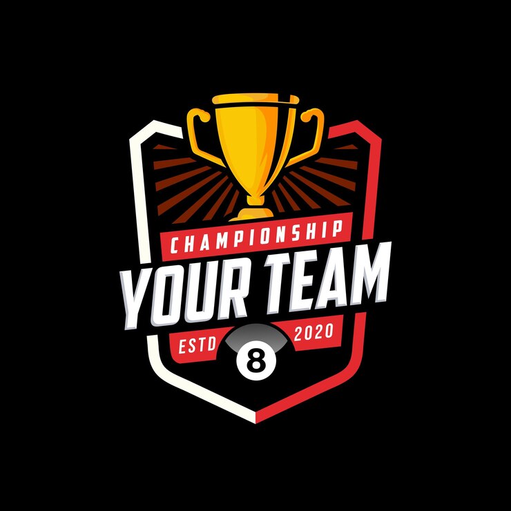 Vetor desenho do modelo do logotipo do clube de bilhar