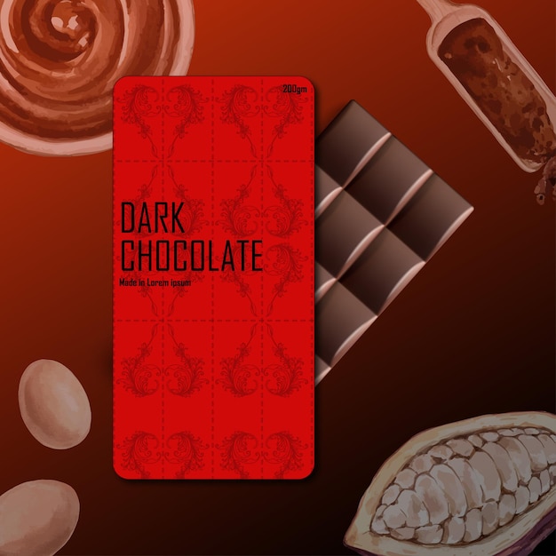 Desenho do produto de chocolate