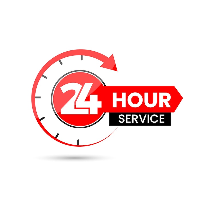 Vetor desenho do vetor de comunicação de serviço 24 horas
