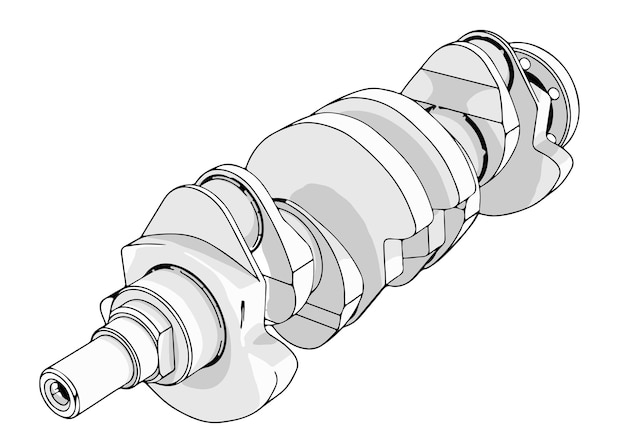 Vetor desenho do vetor do motor do virabrequim