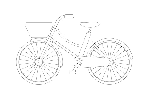 Desenho e modelo de bicicleta. traço editável. ilustração vetorial.