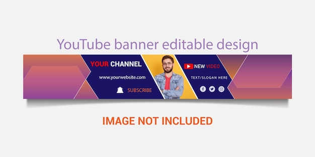 Desenho editável de banner do YouTube Free Vector