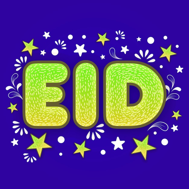 Vetor desenho elegante de cartão de saudação com texto elegante eid em estrelas e desenho floral decorado em fundo para a celebração do festival da comunidade muçulmana