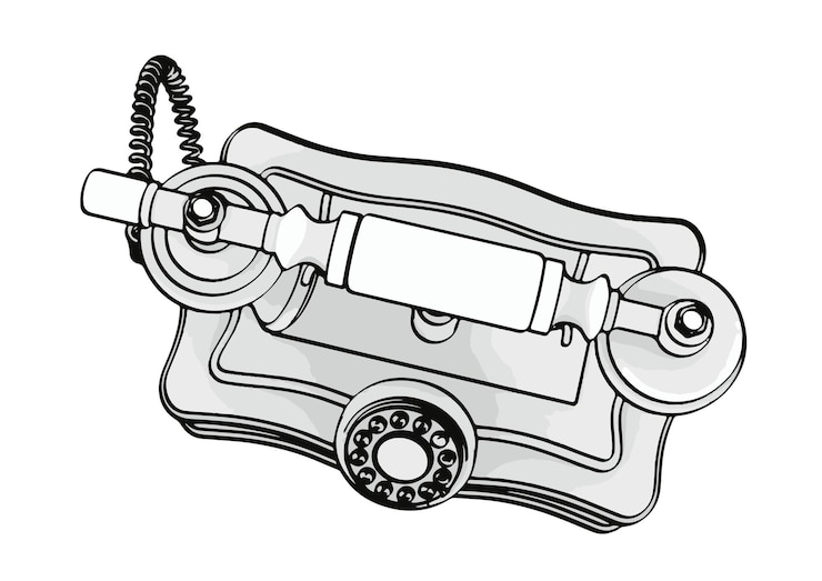 Vetor desenho esboço vetor de telefone vintage