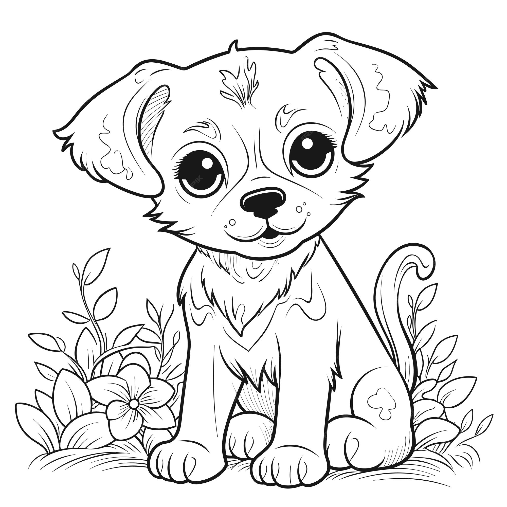 Cachorro para colorir – 60 desenhos adoráveis para imprimir!  Animais para  colorir, Desenhos infantis para colorir, Desenho de cachorro