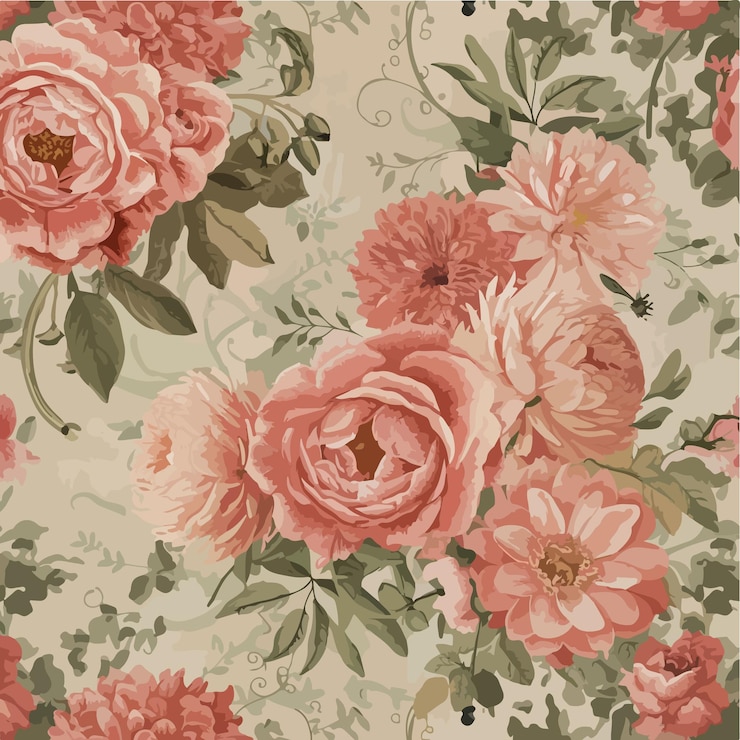 Vetor desenho floral cativante que exala charme boêmio e elegância vintage