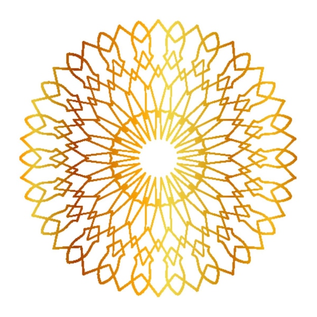 Desenho floral de mandala dourado para design e decoração