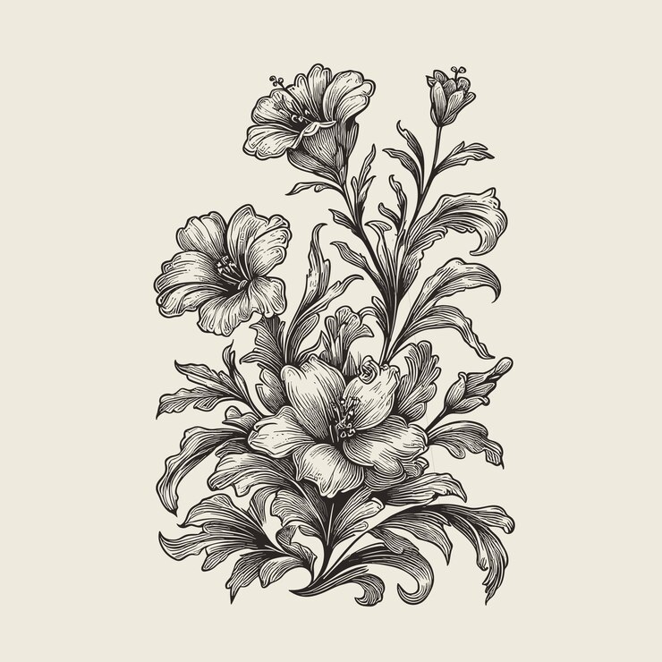 Desenho floral decorativo sem costura vetorial livre