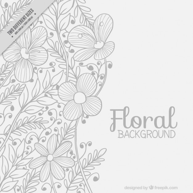 Vetor desenho fundo floral com folhas