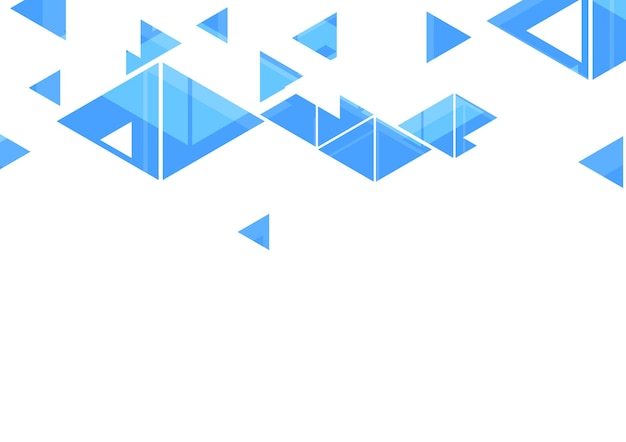 Desenho geométrico abstrato de triângulos azuis