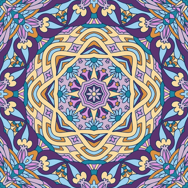 Desenho geométrico abstrato do vintage ornamental mandala. desenho vetorial boho psychdedli