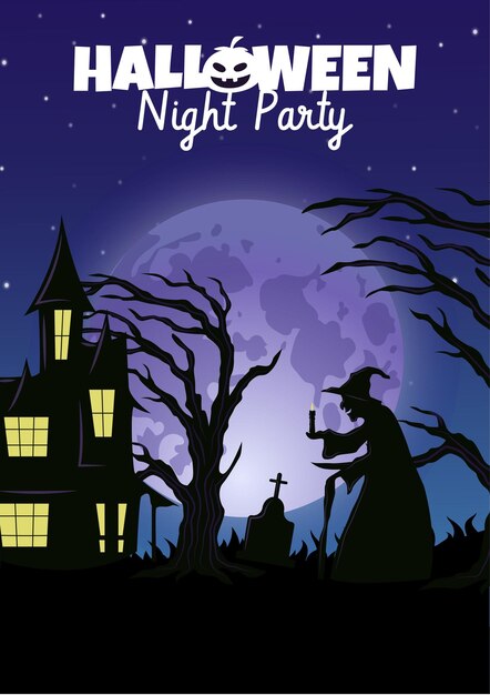 Desenho gratuito de festa de Halloween por vetor