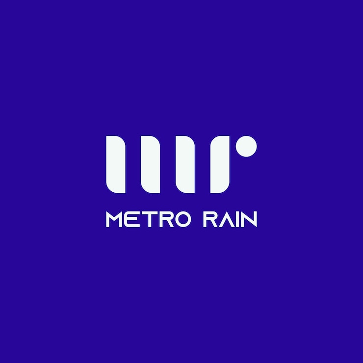 Vetor desenho inicial do logotipo com as letras m e r