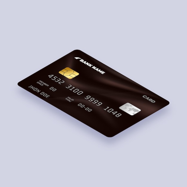 Vetor desenho isométrico de cartão de crédito
