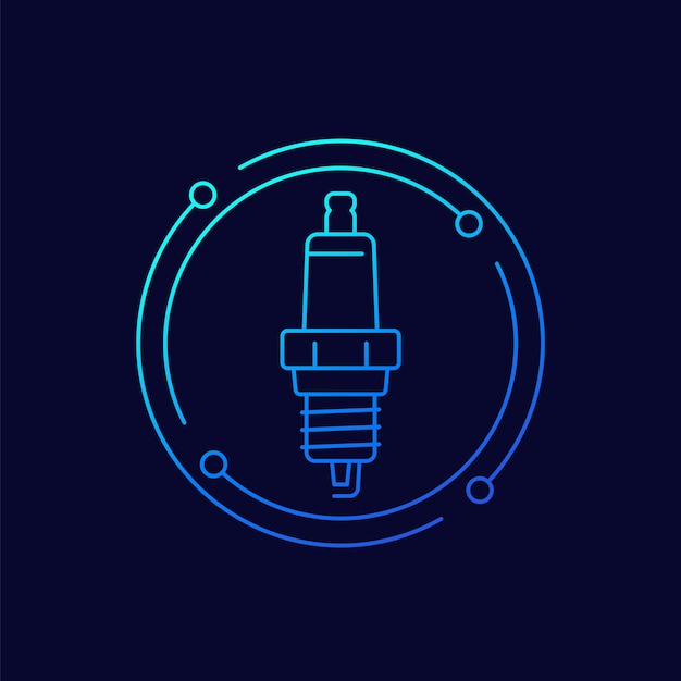 Desenho linear do ícone da vela de ignição