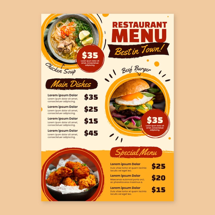 Vetor desenho menu de fast food