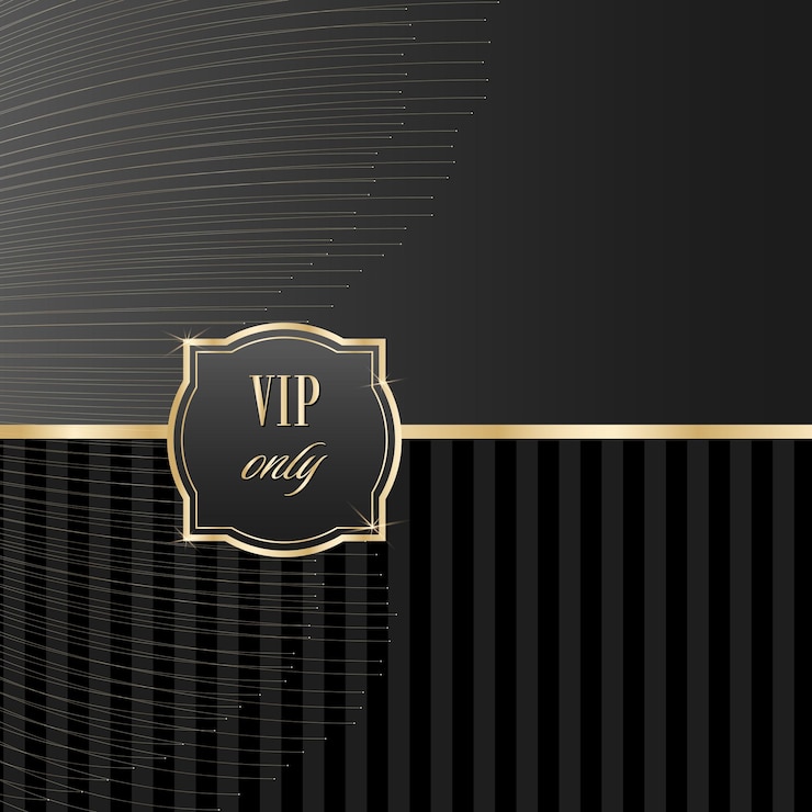 Vetor desenho minimalista vip apenas em preto e dourado em ilustração vetorial