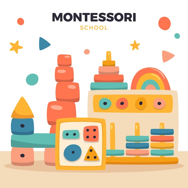 Desenho montessori desenhado à mão