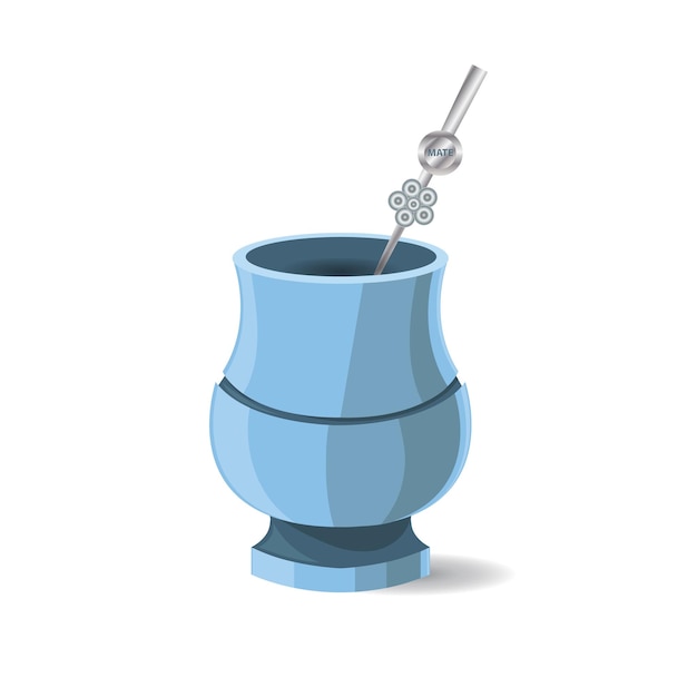 Desenho Nacional Argentino Bebida Mate Bebida Quente de Cabaça com Bombilia
