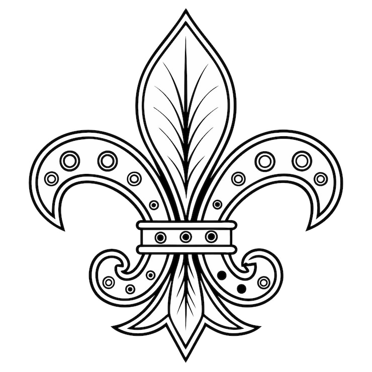 Vetor desenho ornamentado de fleur-de-lis