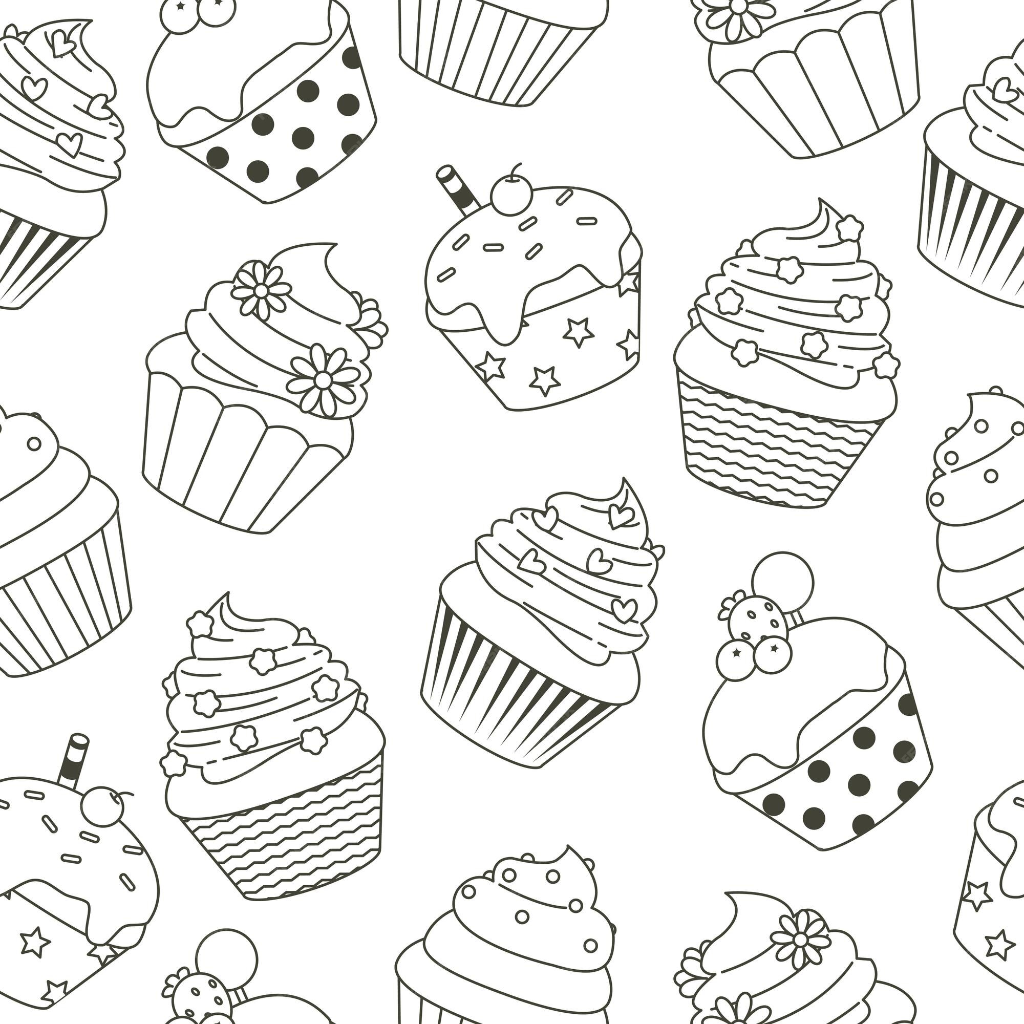 desenho kawaii cupcake - Como Fazer Artesanatos