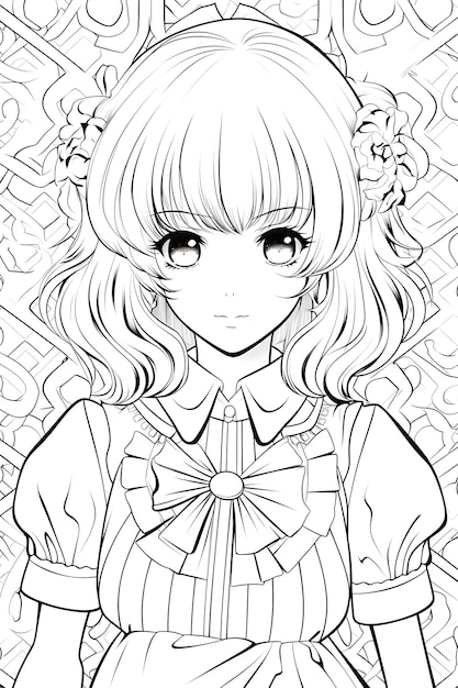 Desenho para colorir kawaii