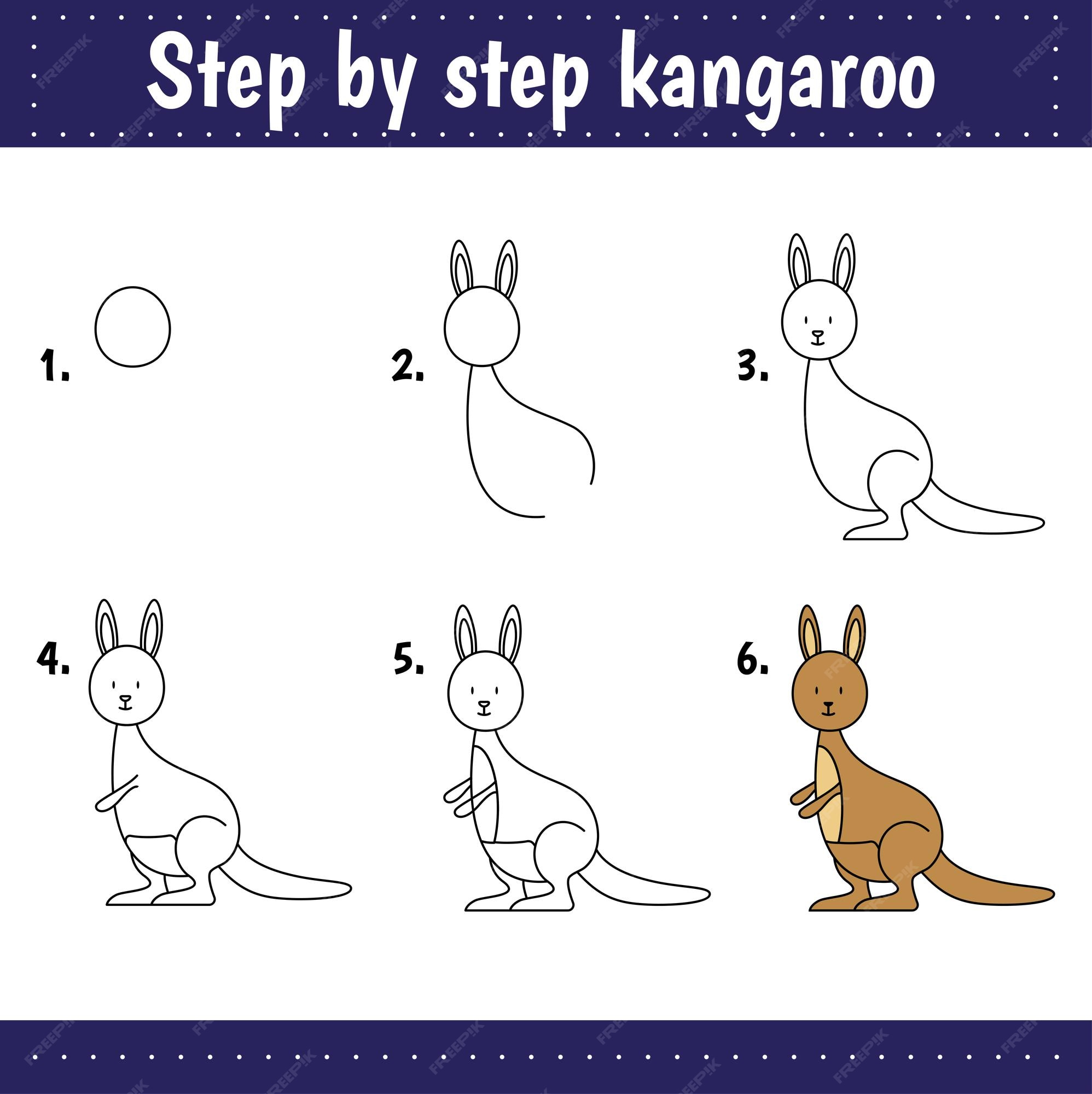 Desenho passo a passo. tutorial de desenho para crianças. nível