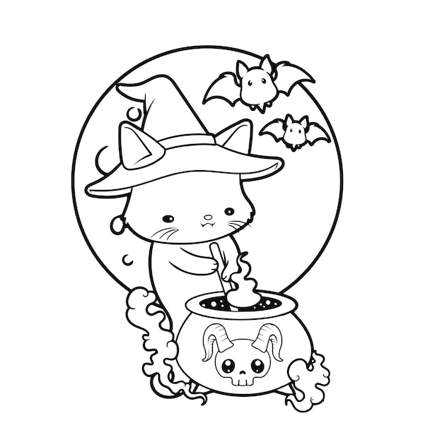 desenhos de halloween para colorir 9402886 Vetor no Vecteezy