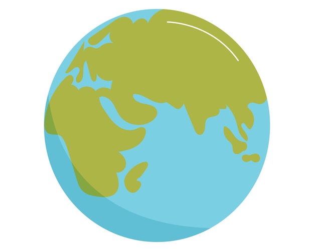 Desenho plano da ilustração do mundo globo planeta terra ilustração vetorial