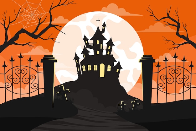 Vetor desenho plano de fundo de halloween