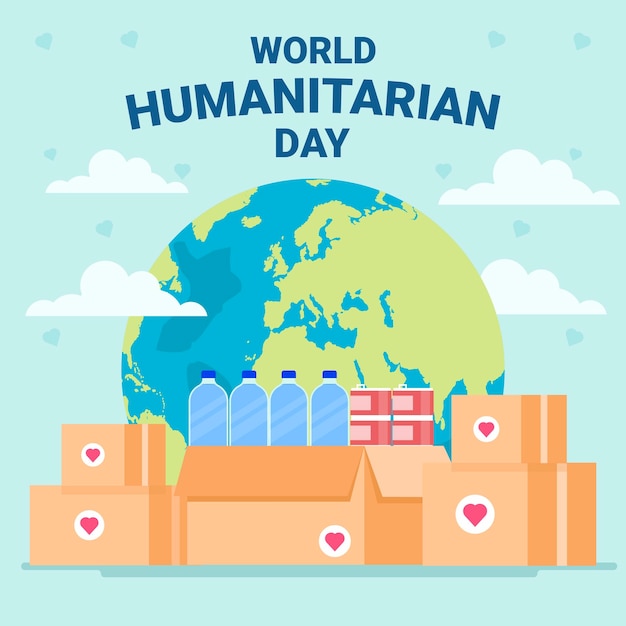 Desenho plano de ilustração para o Dia Mundial da Humanidade