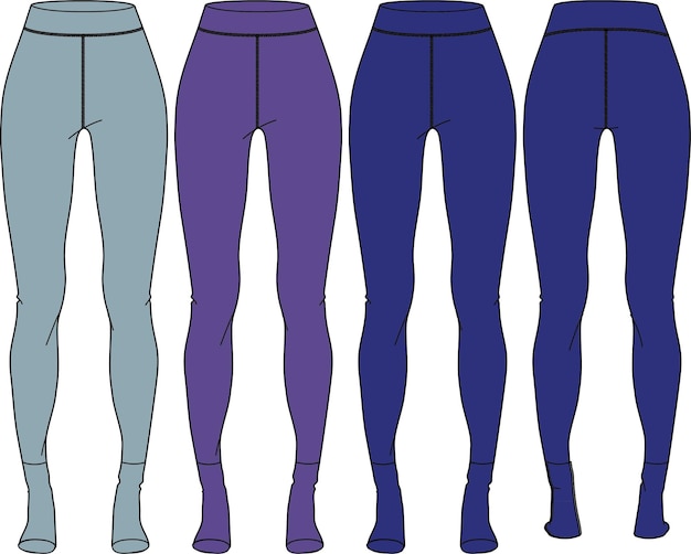 Desenho plano de leggings com pés