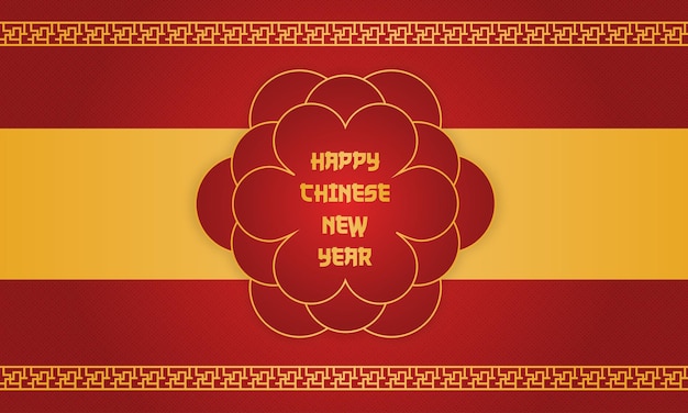 Vetor desenho plano de saudação tradicional chinesa de fundo vermelho com lanternas vector editável