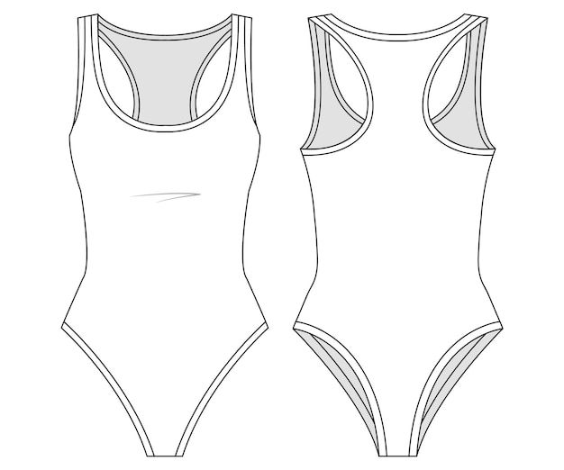 Desenho plano de trajes de banho desportivos Desenho de roupas de banho