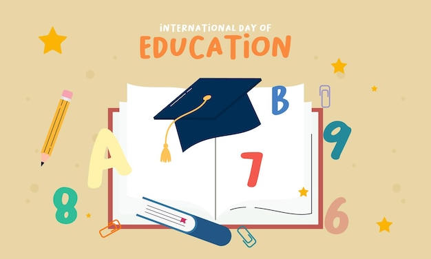 Desenho Plato Poster do Feliz Dia Internacional da Educação