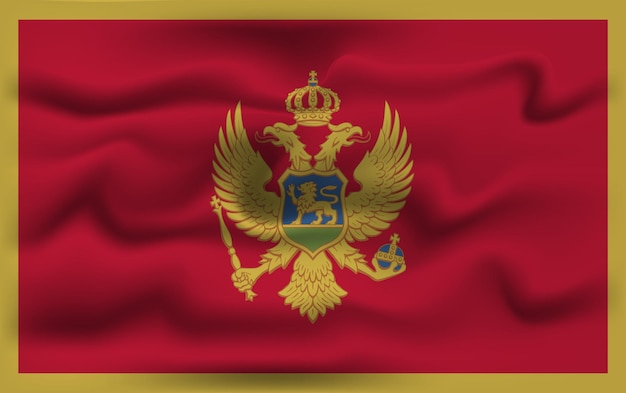 Desenho realista da bandeira vetorial do Montenegro
