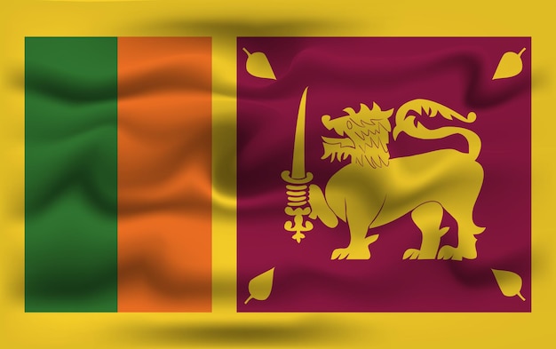 Desenho realista da bandeira vetorial do Sri Lanka