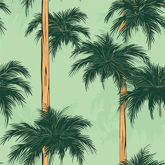 Vetor desenho sem costuras de palmeiras coloridas do havaí