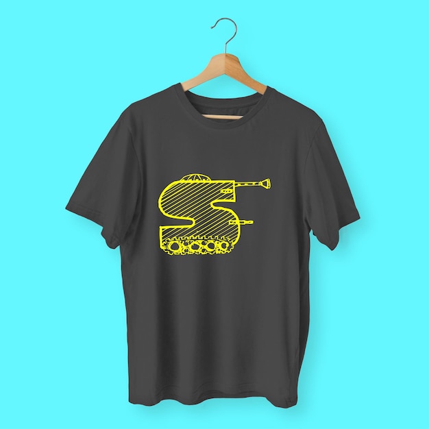 Desenho simples de camiseta preta