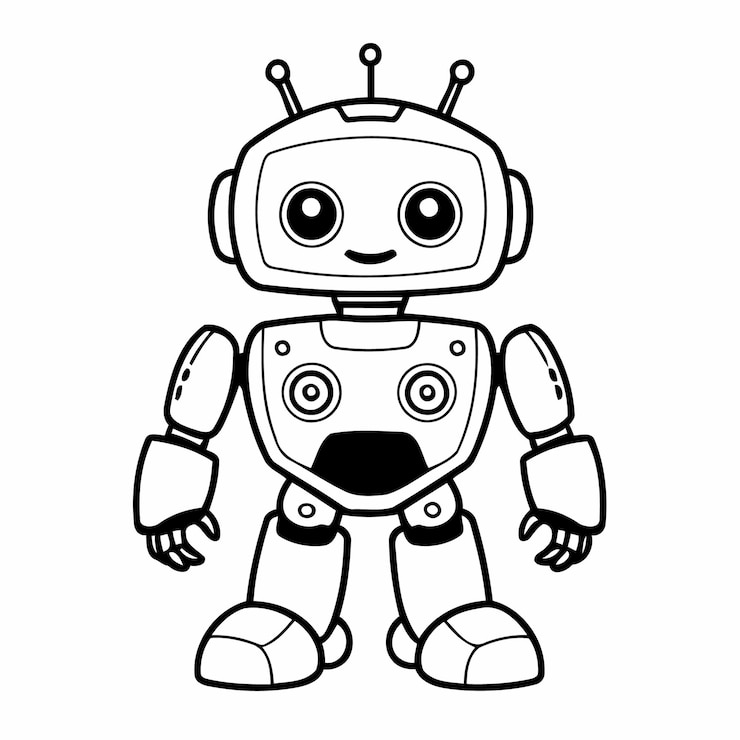 Vetor desenho simples de robô para criança