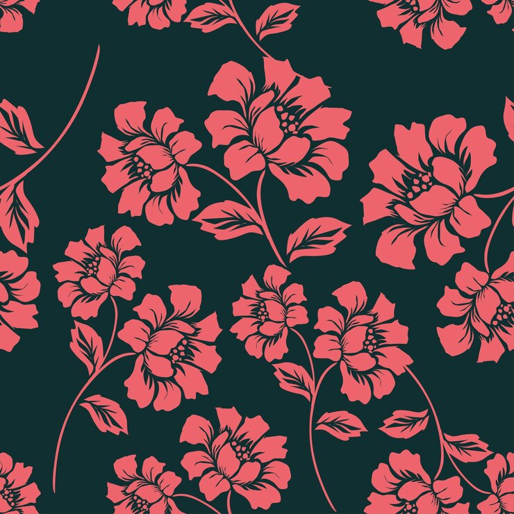 Vetor desenho têxtil com padrão floral abstrato