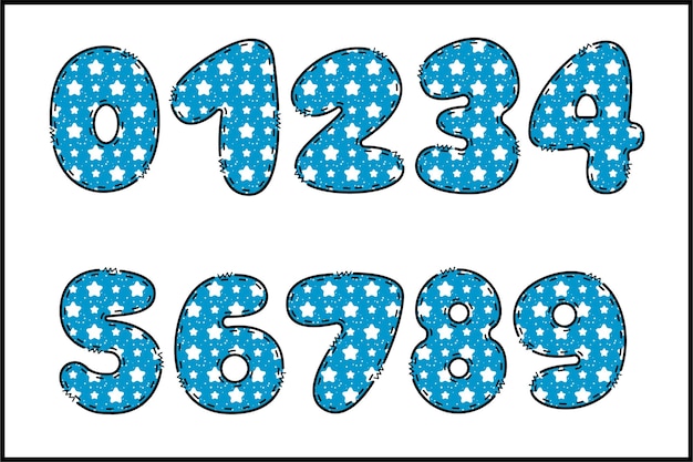Desenho tipográfico de arte criativa de cores de número de natal feito à mão